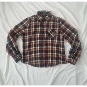 Stanley Blue Orange Plaid Flannel ButtonDown Shirt
